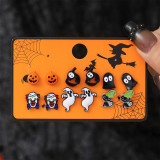Halloween Ghost Witch Pumpkin Multi‑Pairs Earring Set