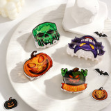 Halloween Pumpkin Jack‑O‑Lantern Hair Claw Clip