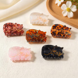 Sleeping Cat Hair Claw Clip Tortoise Shell Acrylic Gold Line Embossed Large Jaw Claw Clip