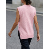 Women Butterfly Embroidered Knit Sleeveless Vest
