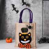 Halloween Burlap Trick Or Treat Tote Bags
