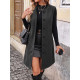 Sleeveless Long Vest Coat Women Button‑Front Wool Blend Midi Waistcoat