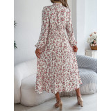 Floral Print Belted Midi Dress
