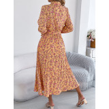 Floral Print Belted Midi Dress