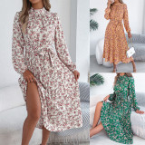 Floral Print Belted Midi Dress