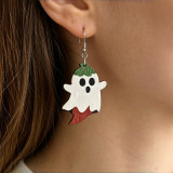 Halloween Ghost Chili Wooden Earrings