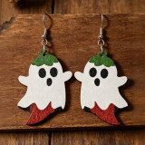 Halloween Ghost Chili Wooden Earrings