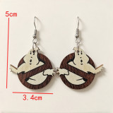 Halloween Ghost Sign Wooden Dangle Earrings