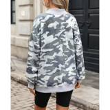 Oversized Camo Mock Neck Sweatshirt