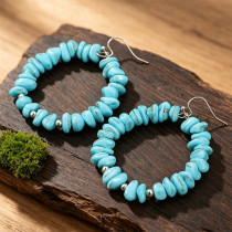 Turquoise Beaded Hoop Earrings
