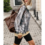 Oversized Camo Mock Neck Sweatshirt