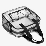 Stadium Approved Clear PVC Tote Bag Multi‑Pocket Transparent Crossbody Handbag for Concert Sports Events