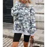 Oversized Camo Mock Neck Sweatshirt
