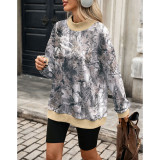 Oversized Camo Mock Neck Sweatshirt