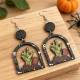 Halloween Zombie Hand Wooden Dangle Earrings