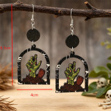 Halloween Zombie Hand Wooden Dangle Earrings