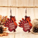 Thanksgiving Turkey Wooden Dangle Earrings