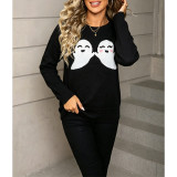 Halloween Cute Ghost Graphic Knit Sweater