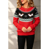 Christmas Reindeer Snowflake Fair Isle Knit Sweater