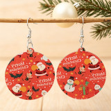 Christmas Gingerbread Wooden Drop Earrings