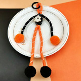 Halloween Ghost Pom Pom Keychain Charm