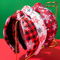 Christmas Snowflake Plaid Knotted Headband
