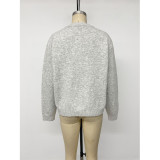 Crew Neck Button Front Cropped Knit Cardigan