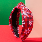Christmas Snowflake Plaid Knotted Headband