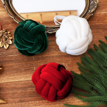 Luxury Velvet Knotted Christmas Ball Hanging Ornaments