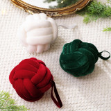Luxury Velvet Knotted Christmas Ball Hanging Ornaments