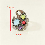 Artist Paint Palette Multicolor Stone Adjustable Ring