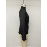 Stand Collar Double Breasted Slim Jacket