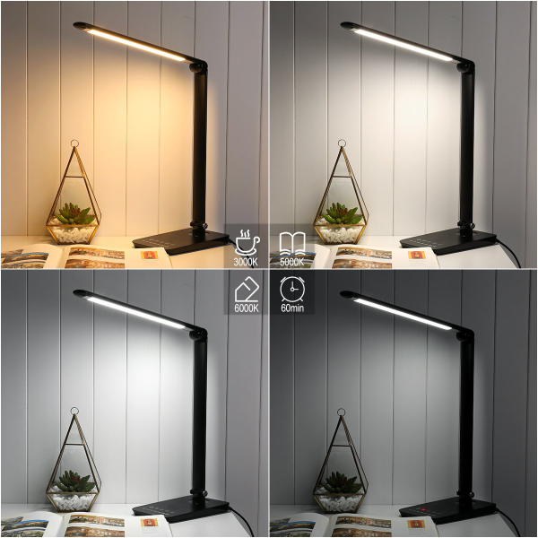 9W Black White Dimmable led desk lamp LED Residential Lighting Wholesale Touch Control CCT