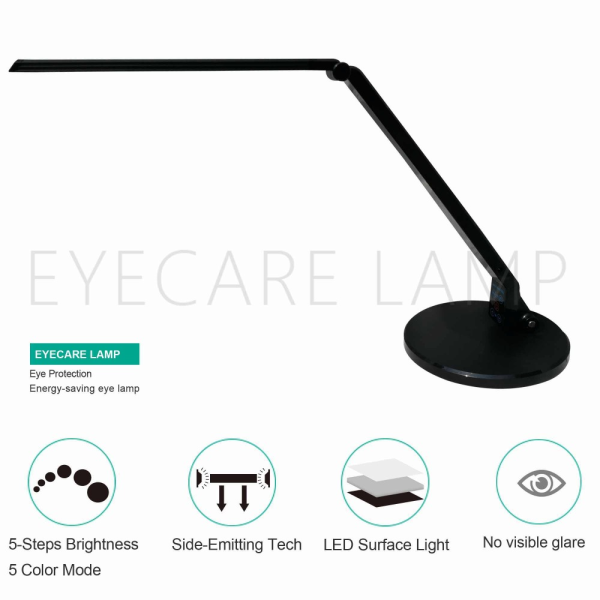 Rotatable Eye-care 10W led desk lamp Table lamp 5 color mode 5 brightness mode with USB 