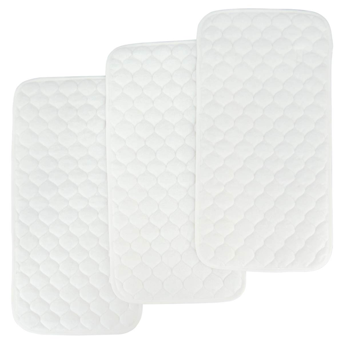 White Bamboo Quilted Thicker Longer Waterproof Changing Pad Liners for Babies 3 Count by Oleh-Oleh