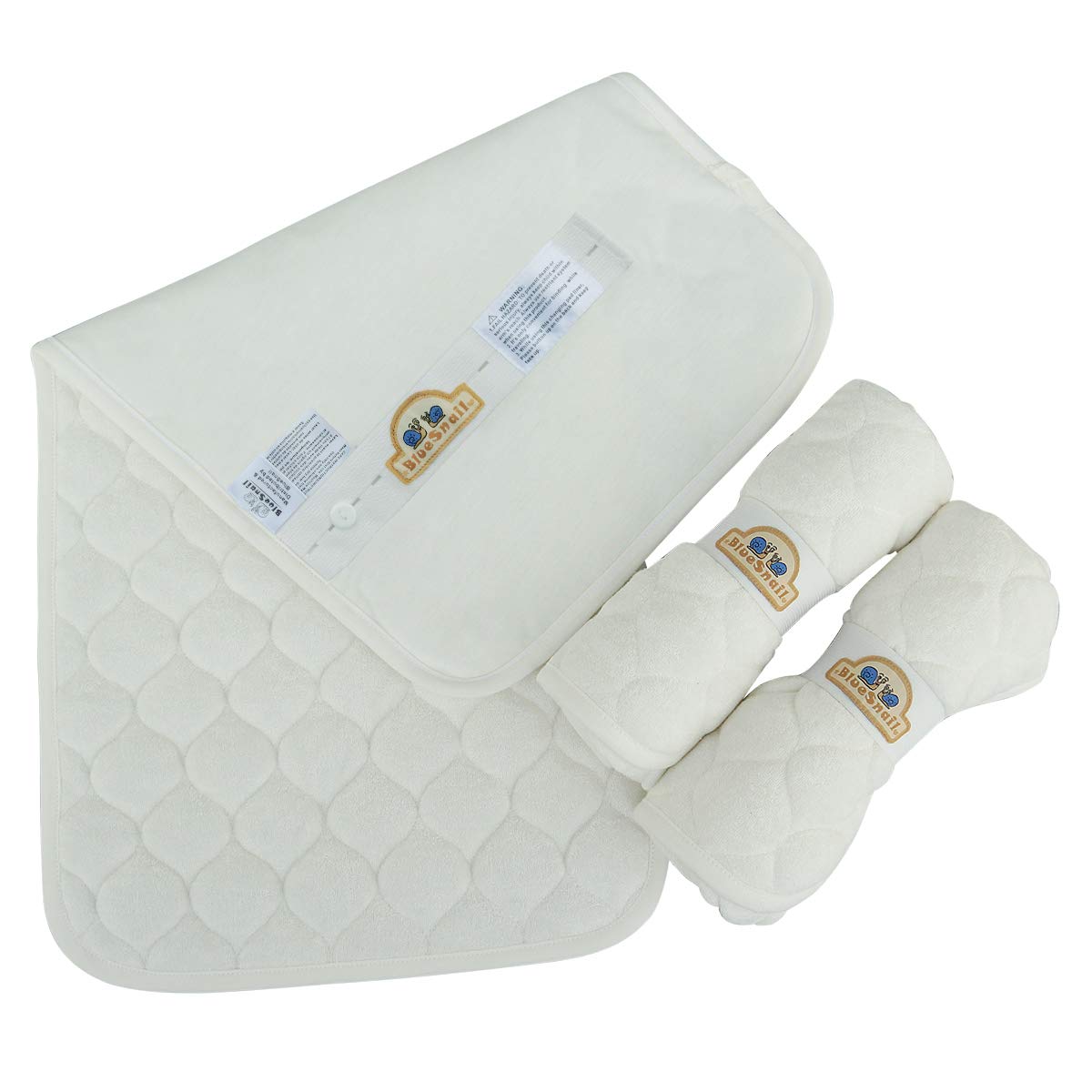 White Bamboo Quilted Thicker Longer Waterproof Changing Pad Liners for Babies 3 Count by Oleh-Oleh