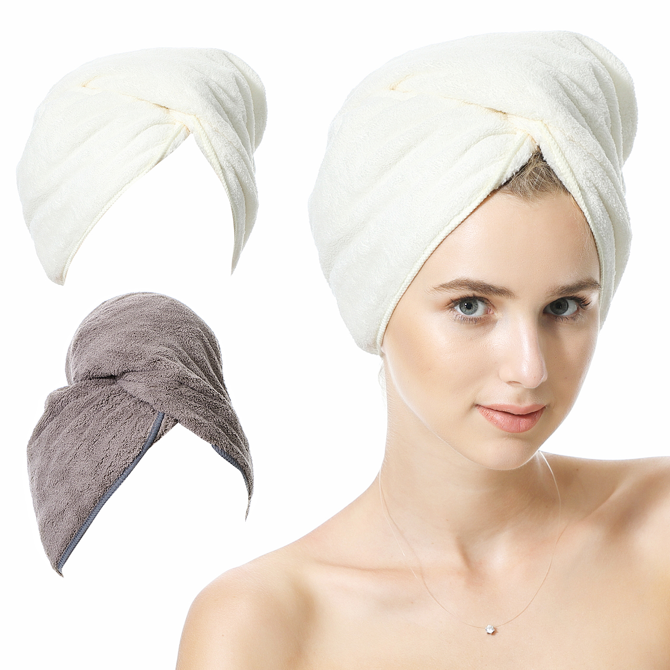 Riva Hair Towel Wrap In Sunkissed Lily  Sage  The Beauty Bar