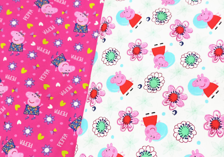 pics Print Peppa Pig Fabric 1 meter medium thickness cotton fabric