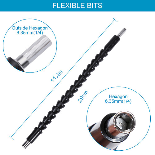 295mm Flexible Drill Shaft Electronics Drill Black Flexible Shaft Bits Extention Screwdriver Bit Holder Connect Link