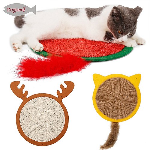 Cat Scratching Mat Toy For Cats Halloween Bat Shape Carpet Mat Toys Sisal Pad Cat Scratch Board Protector Furniture Pet Supplies