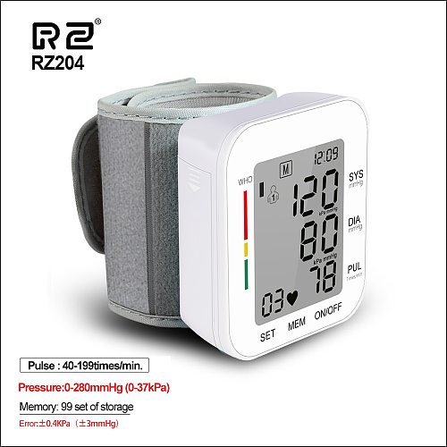 Digital Wrist Blood Pressure Monitor Pulse Rate Heart Beat Rate Meter Device Medical Equipment Tonometer BP Sphygmomanometer