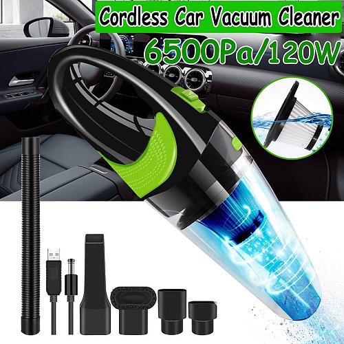 6500Pa Handheld Cordless Car Vacuum Cleaner DC 12V 120W Cordless Wet/Dry Dual Use Auto Portable Vacuums Cleaner for Home