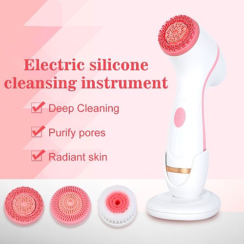 Electric Facial Cleansing Brush Sonic Face Spin Brush Set Facial Spa System For Skin Deep Cleaning Remove Blackhead Machine