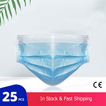 25 pcs/Bag FDA CE Certification Disposable Medical Mask Thickened 3 Layer Non-woven Protective Surgical Mask Fast Delivery