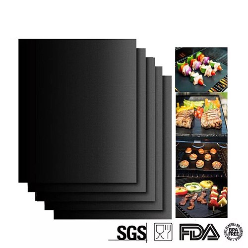 Non-stick BBQ Grill Pad Extra Thick Heat Resistant BBQ Grill Mat Reusable Non-Stick Barbecue Grilling Sheet BBQ Mat Tools