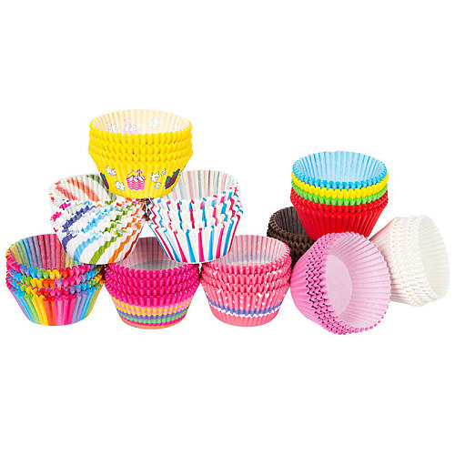 Mini Rainbow Color 100pc Cupcake Liner Baking Cup Cupcake Paper Muffin Cases Cake Box Egg Tarts Tray Kitchen Accessories Tools
