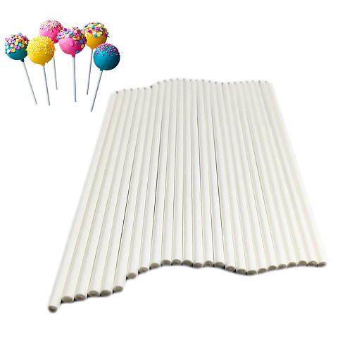 100Pcs/Pack 2 Styles Plastic Lollipop Stick Cake Pop Sticks Kitchen Accessories Chocolate Sugar Candy Lollipop DIY Mold Tool