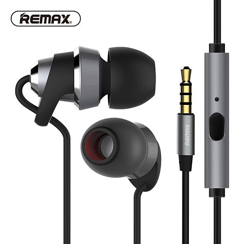 REMAX Metal in-ear hifi Earphone with hd mic Stereo Noise isolating fone de ouvido BASS Metal DJ Headset auriculares audifonos