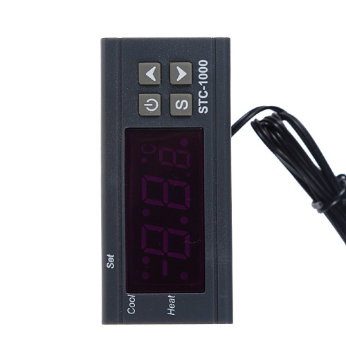 STC-1000 220V 12V 24V 10ATwo Relay Output LED Digital Temperature Controller Thermostat Incubator with Heater and Cooler