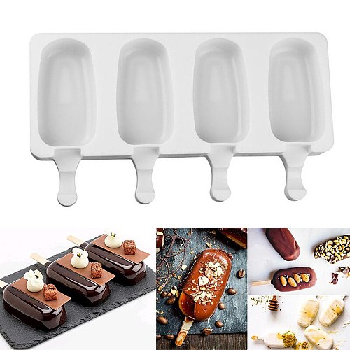 Home made Ice Cream Molds kitchen Silicone DIY Popsicle Mold Making Tool Juice Dessert With Popsicle Sticks Ice Cube Maker
